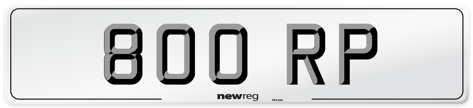 800 RP Number Plate from New Reg